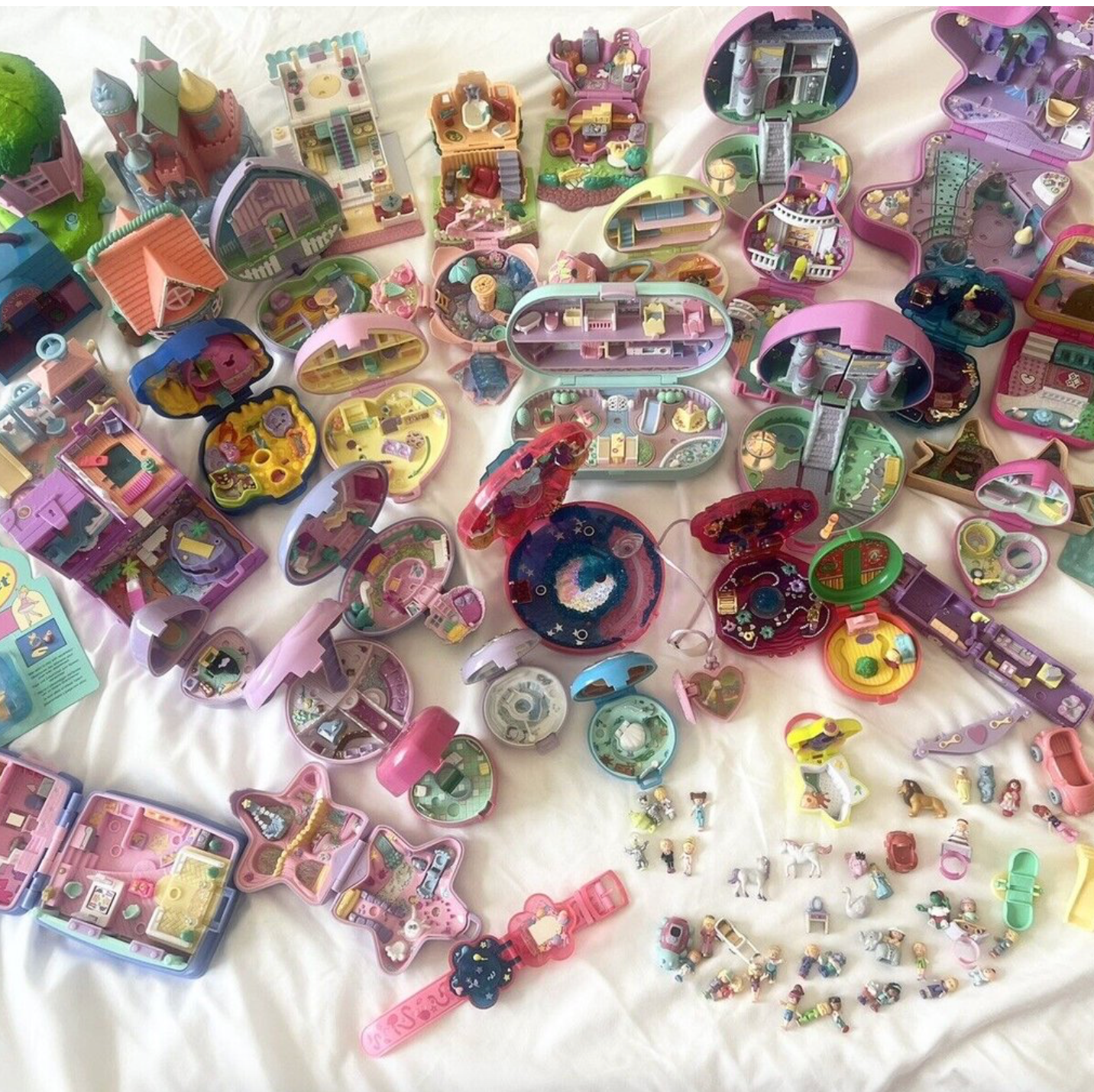 Huge Vintage Polly Pocket Bluebird Lot – 30+ Compacts, Disney Set, Bonus Vintage Collectibles