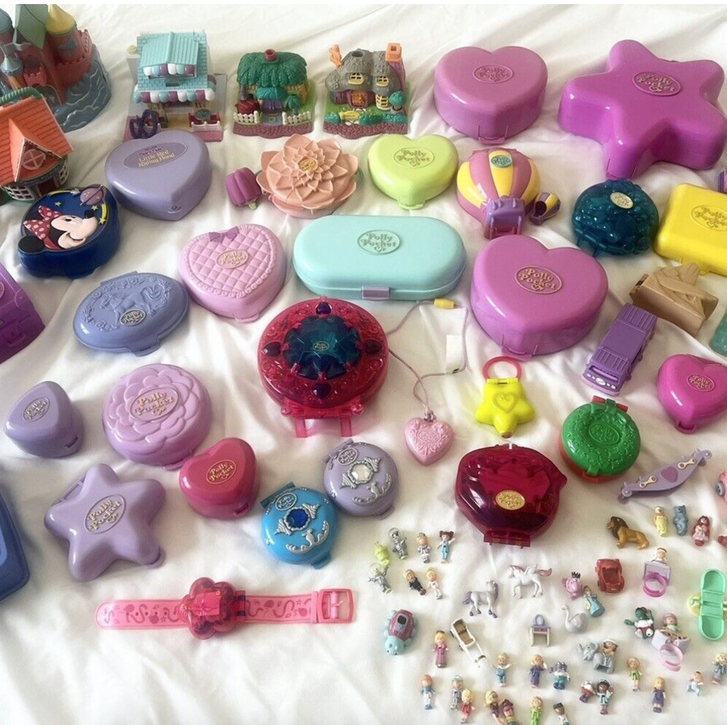 Huge Vintage Polly Pocket Bluebird Lot – 30+ Compacts, Disney Set, Bonus Vintage Collectibles